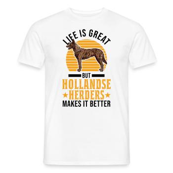 Hollandse Herder Berger hollandais - T-shirt homme - blanc - Devant - AI Model Male 178 dark (178cm)