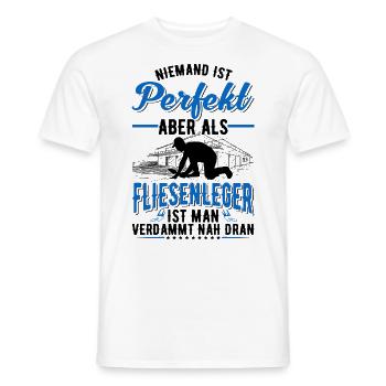 Fliesenleger Geschenk Mosaikleger Fliesen Legen - Männer T-Shirt - Weiß - Vorne - AI Model Male 178 dark (178cm)