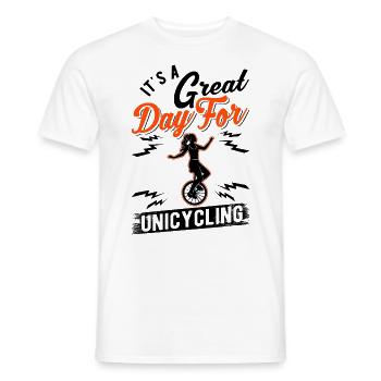 Good day for unicycling unicycle girls - Men's T-Shirt - white - Front - AI Model Male 178 dark (178cm)