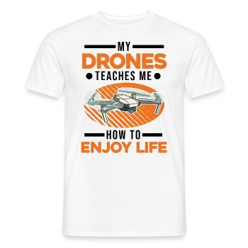 Mes drones m’apprennent à profiter de la vie - T-shirt homme - blanc - Devant - AI Model Male 178 dark (178cm)
