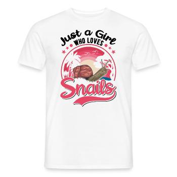 Schnecken Mädchen Snail Girl - Männer T-Shirt - Weiß - Vorne - AI Model Male 178 dark (178cm)