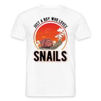 Schnecke Junge Snail - Männer T-Shirt - Weiß - Vorne - AI Model Male 178 dark (178cm)
