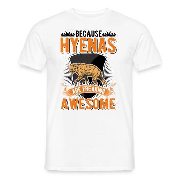 Hyène Cadeau Terre Loup Hyène - T-shirt homme - blanc - Devant - AI Model Male 178 dark (178cm)