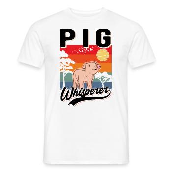 Schweineflüsterer Schweine Pig Whisperer - Men's T-Shirt - white - Front - AI Model Male 178 dark (178cm)