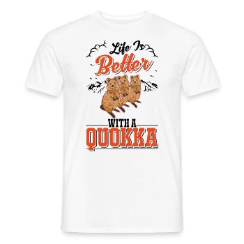 Life is better with a Quokka short-tailed kangaroo - Men's T-Shirt - white - Front - AI Model Male 178 dark (178cm)