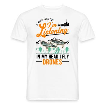 Drone Pilote Cadeau Drone Quadcopter - T-shirt homme - blanc - Devant - AI Model Male 178 dark (178cm)