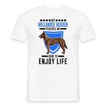 Hollandse Herder Hollandse Herderdshond - Men's T-Shirt - white - Front - AI Model Male 178 dark (178cm)