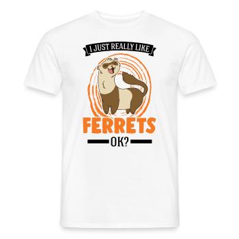 J’aime beaucoup Ferrets Frettchen - T-shirt homme - blanc - Devant - AI Model Male 178 dark (178cm)