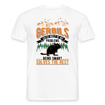Gerbil Gift Racing Rat Germesau - Men's T-Shirt - white - Front - AI Model Male 178 dark (178cm)