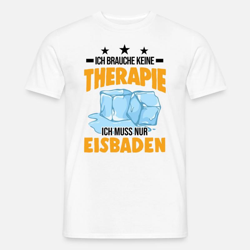 Eisbad Therapie Eisbaden Winterbad Eisschwimmen - Männer T-Shirt - Weiß