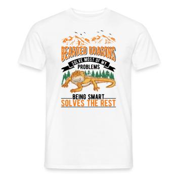 Bearded Dragon Pogona Gift - Men's T-Shirt - white - Front - AI Model Male 178 dark (178cm)