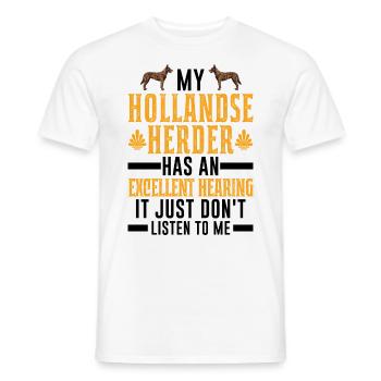 Hollandse Herder Hollandse Herderdshond - Men's T-Shirt - white - Front - AI Model Male 178 dark (178cm)