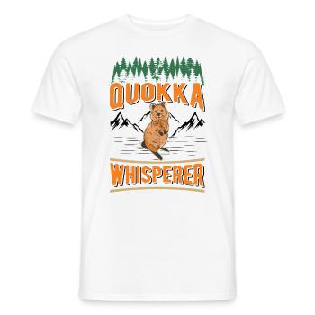 Quokka Whisperer Kangourou à queue courte - T-shirt homme - blanc - Devant - AI Model Male 178 dark (178cm)