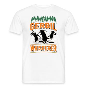 Gerbil Whisperer Racing Rat Gift Gerbil - Men's T-Shirt - white - Front - AI Model Male 178 dark (178cm)