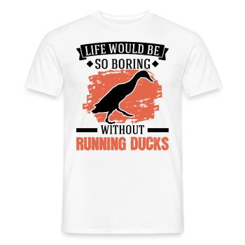 Indian Running Gift Running Duck - Men's T-Shirt - white - Front - AI Model Male 178 dark (178cm)