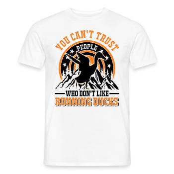 Indian Running Gift Running Duck - Men's T-Shirt - white - Front - AI Model Male 178 dark (178cm)