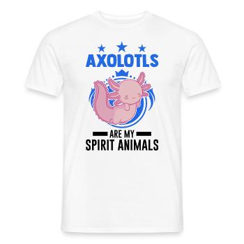 Axolotl Spirit Animal Tail Lurch - Men's T-Shirt - white - Front - AI Model Male 178 dark (178cm)