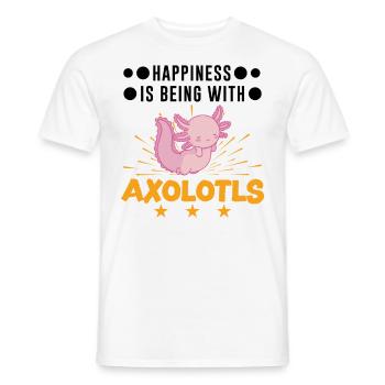 Happiness is being with Axolotls Tail Lurch - Men's T-Shirt - white - Front - AI Model Male 178 dark (178cm)