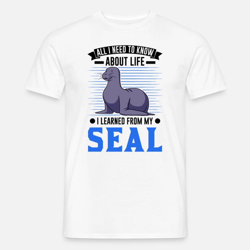 Robbe Geschenk Seal Seelöwe - Männer T-Shirt - Weiß