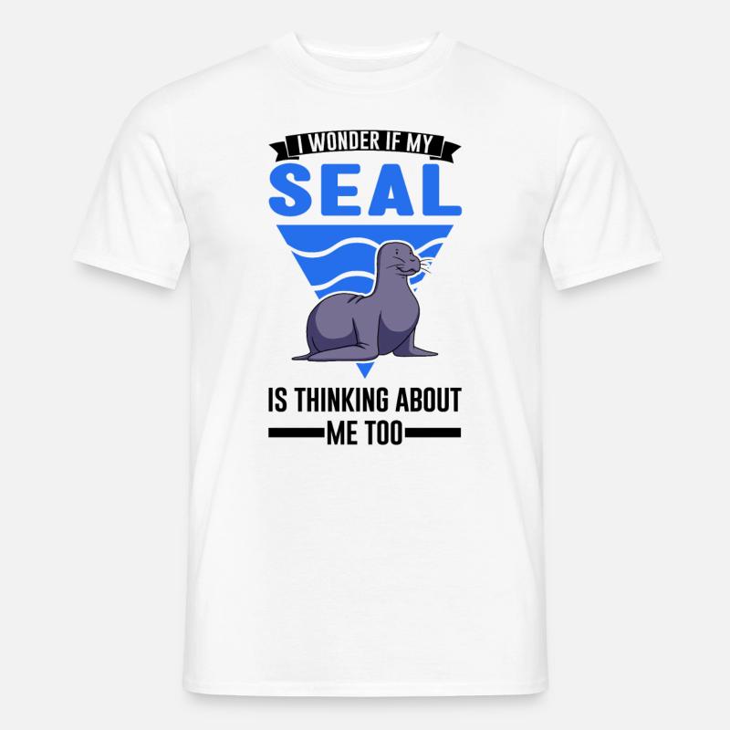Robbe Geschenk Seal Seelöwe - Männer T-Shirt - Weiß