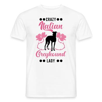 Italian Greyhound lady Italienischer Windhund - Men's T-Shirt - white - Front - AI Model Male 178 dark (178cm)