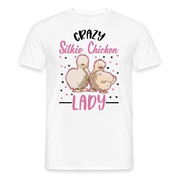 Crazy Silkie Poulet dame Poulet de soie - T-shirt homme - blanc - Devant - AI Model Male 178 dark (178cm)