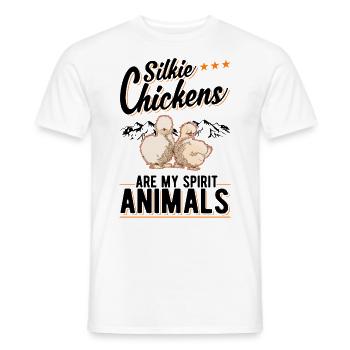 Silk Chicken Spirit Animal Silkie Chicken - T-shirt homme - blanc - Devant - AI Model Male 178 dark (178cm)