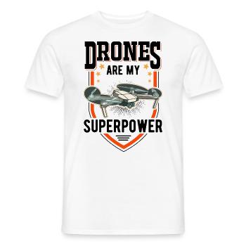 Les drones sont mon pilote de drone super-puissant - T-shirt homme - blanc - Devant - AI Model Male 178 dark (178cm)