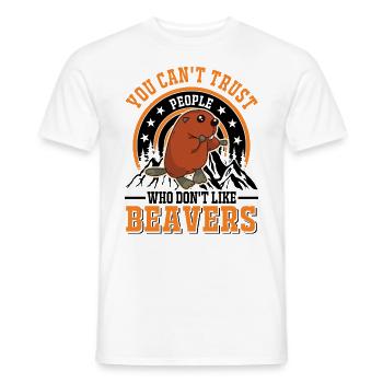 Biber Geschenk Biberdamm - Männer T-Shirt - Weiß - Vorne - AI Model Male 178 dark (178cm)