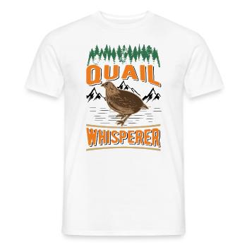 Cadeau d’éleveur de cailles Chuchoteur de caille - T-shirt homme - blanc - Devant - AI Model Male 178 dark (178cm)