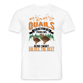 Quail Gift Quail Grower - Men's T-Shirt - white - Front - AI Model Male 178 dark (178cm)