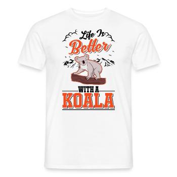 Life is better with a Koala Koala Bear - Men's T-Shirt - white - Front - AI Model Male 178 dark (178cm)