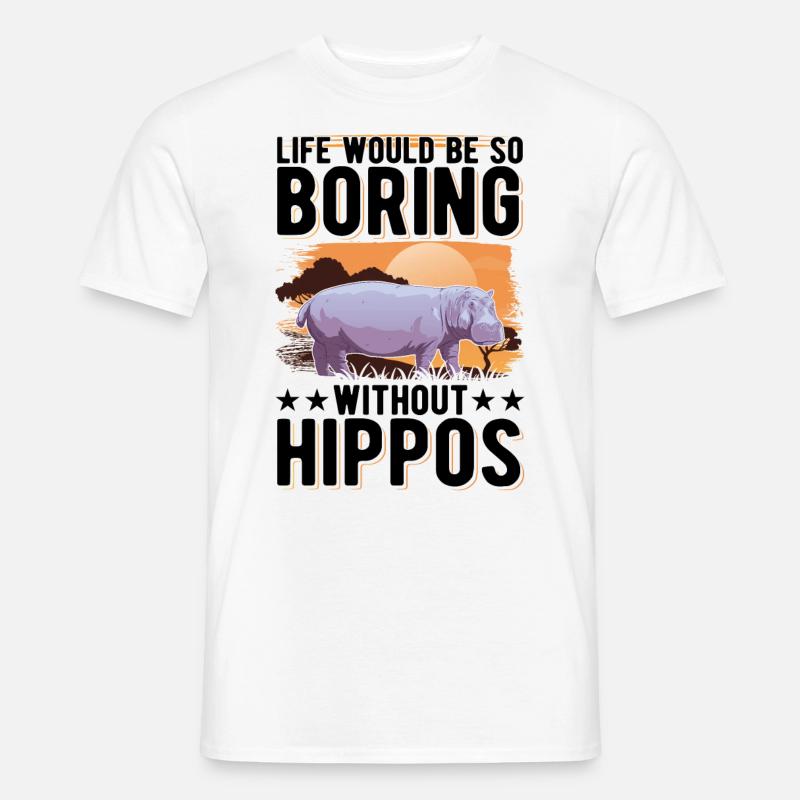 Nilpferd Geschenk Hippo Flusspferd - Männer T-Shirt - Weiß