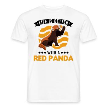 La vie est meilleure avec un panda roux roter panda - T-shirt homme - blanc - Devant - AI Model Male 178 dark (178cm)