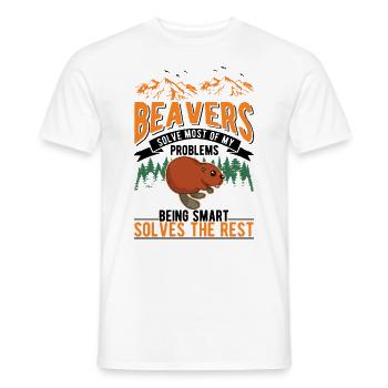 Beaver Gift Beaver Dam - T-shirt homme - blanc - Devant - AI Model Male 178 dark (178cm)