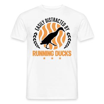 Easily distracted by Running Ducks Laufente - Men's T-Shirt - white - Front - AI Model Male 178 dark (178cm)