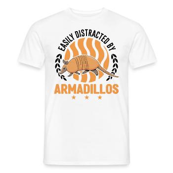 Easily distracted by Armadillo's armadillo - Men's T-Shirt - white - Front - AI Model Male 178 dark (178cm)