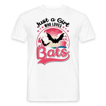 Juste une fille qui aime les chauves-souris Chauves-souris Chauves-souris - T-shirt homme - blanc - Devant - AI Model Male 178 dark (178cm)