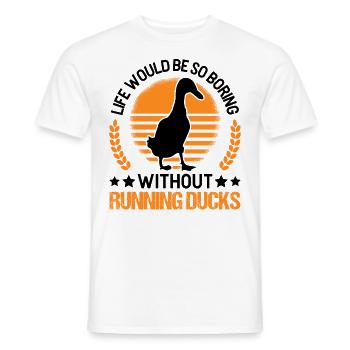 Indian Running Gift Running Duck - Men's T-Shirt - white - Front - AI Model Male 178 dark (178cm)