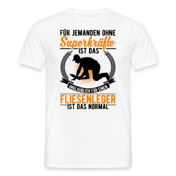 Fliesenleger Superkraft Fliesen Legen - Männer T-Shirt - Weiß - Vorne - AI Model Male 178 dark (178cm)