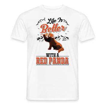 La vie est meilleure avec un panda roux roter panda - T-shirt homme - blanc - Devant - AI Model Male 178 dark (178cm)