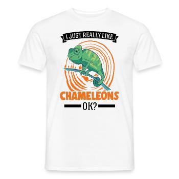 J’aime vraiment Chameleons, ok Chameleon - T-shirt homme - blanc - Devant - AI Model Male 178 dark (178cm)