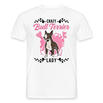 Crazy Bull Terrier dame Bullterrier - T-shirt homme - blanc - Devant - AI Model Male 178 dark (178cm)
