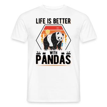 Life is better with Pandas - Men's T-Shirt - white - Front - AI Model Male 178 dark (178cm)