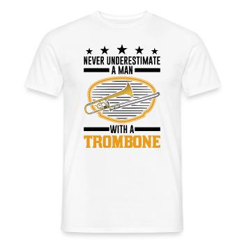Trombone Man Trombone Player Tromboniste - T-shirt homme - blanc - Devant - AI Model Male 178 dark (178cm)
