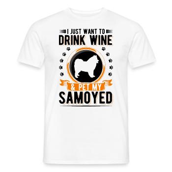 Samoyèdes et chiens de traîneau à vin Samoyèdes - T-shirt homme - blanc - Devant - AI Model Male 178 dark (178cm)