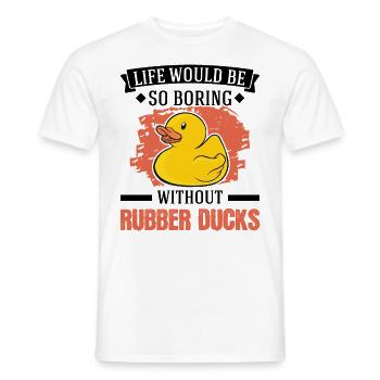 Canard en caoutchouc Cadeau Canard Grinçant Canard Bain Canard - T-shirt homme - blanc - Devant - AI Model Male 178 dark (178cm)
