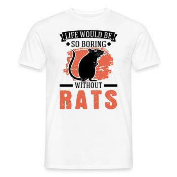 Rat Gift Domestic Rat Rat Owner - Men's T-Shirt - white - Front - AI Model Male 178 dark (178cm)