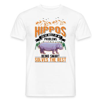 Hippo Gift Hippo Hippo Hippo - Men's T-Shirt - white - Front - AI Model Male 178 dark (178cm)