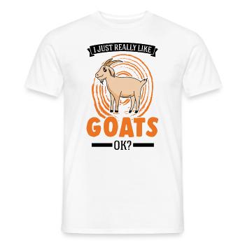 J’aime vraiment Goats Goat Host Goat - T-shirt homme - blanc - Devant - AI Model Male 178 dark (178cm)